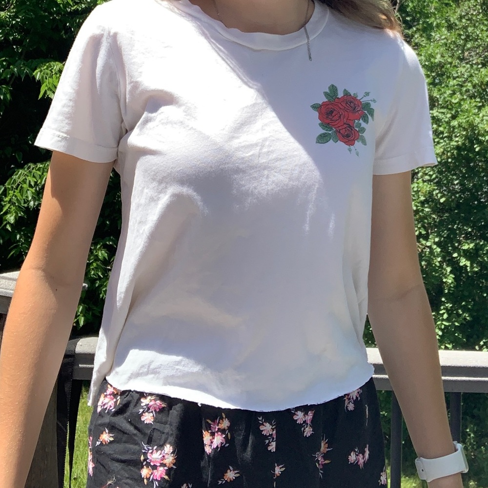 Pacsun white floral T-shirt